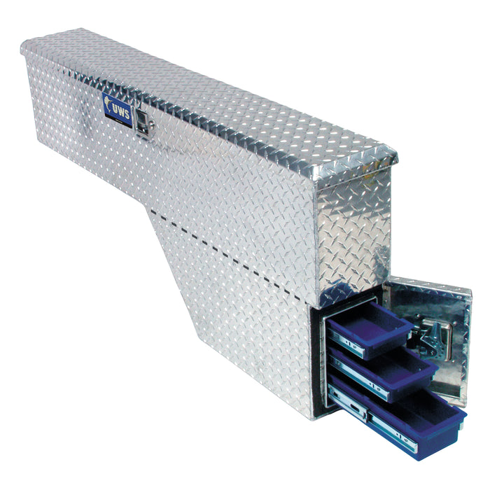 UWS FW-48-DS-P Bright Aluminum 48in. Passenger-Side Wheel Well Tool Box (LTL Shipping Only) - Truck Part Superstore