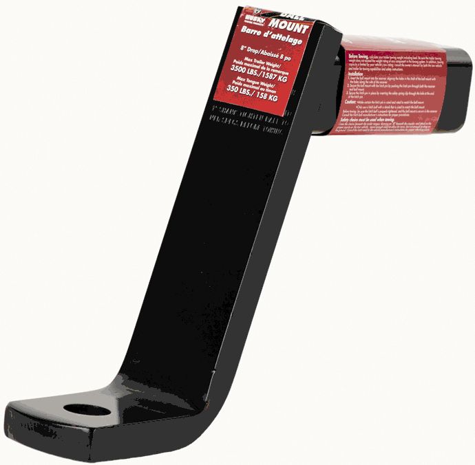 Husky Towing 31361 Fits 2" Recvr 3500 LB Gross Wt 8" Drop/No Rise 9" Shank Lgth W/O Ball Steel - Truck Part Superstore