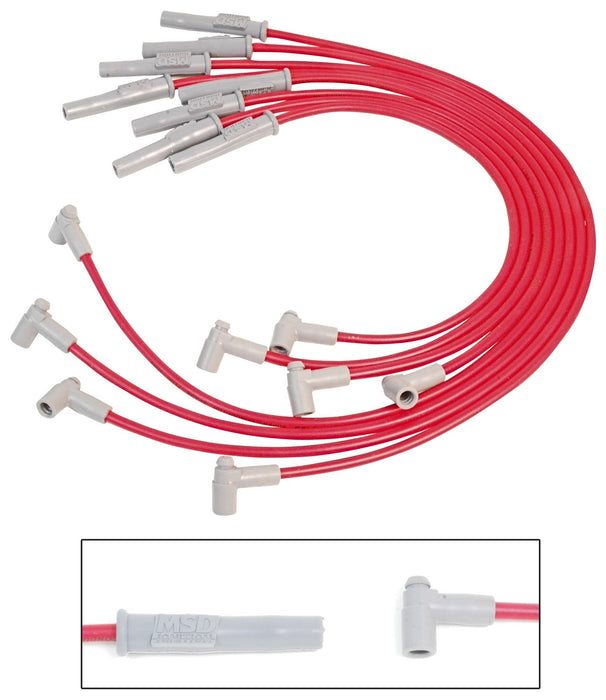 MSD 31369 Custom Spark Plug Wire Set; 8.5mm; Fits Chevy Big Block Engines; HEI Boot; Red; - Truck Part Superstore