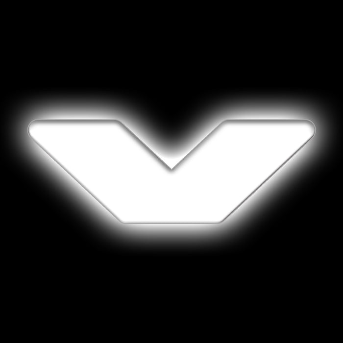 Oracle Lighting 3140-V-001 Universal Illuminated LED Letter Badges - Matte White Surface Finish - V - Truck Part Superstore