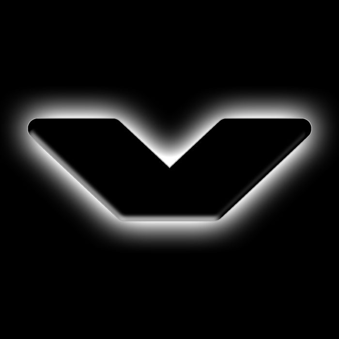 Oracle Lighting 3141-V-001 Universal Illuminated LED Letter Badges - Matte Black Surface Finish - V - Truck Part Superstore