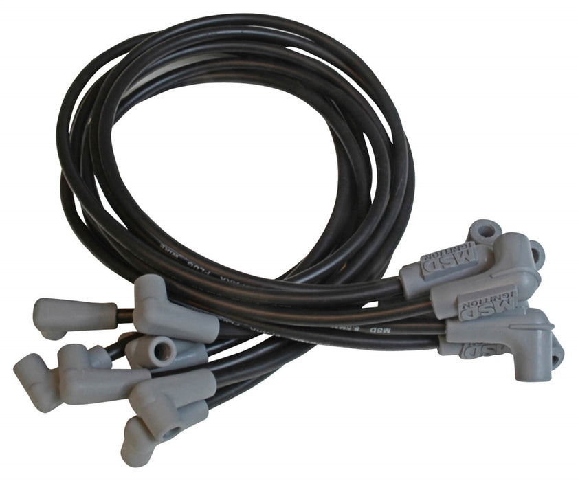 MSD 31413 Custom Spark Plug Wire Set; 8.5mm; Black; Custom Fit OEM Wires; 90 Degree Boots; - Truck Part Superstore
