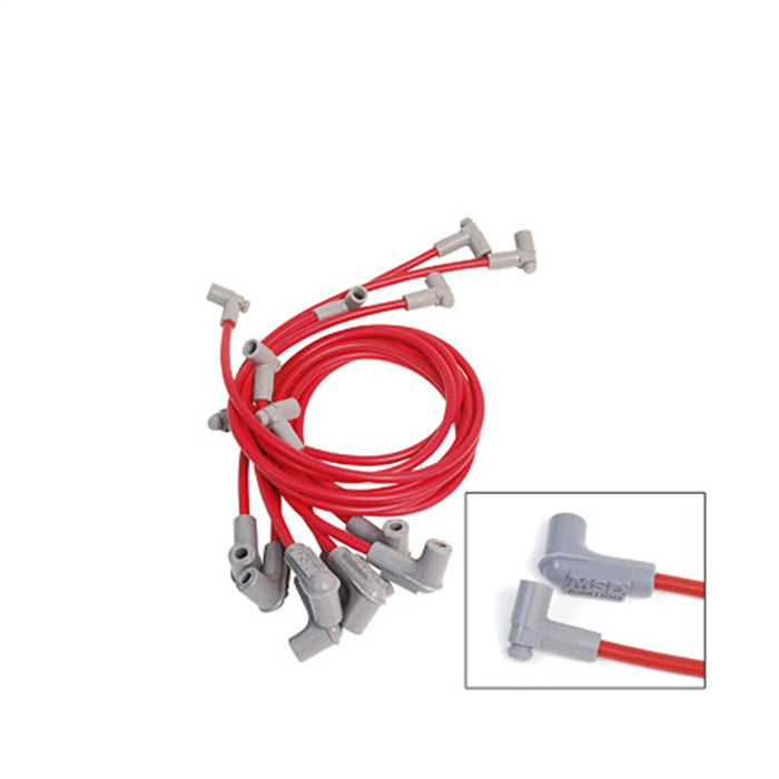 MSD 31549 8.5mm Super Conductor Wire Set; Chevy Sprint Car; Close Fit; Red; - Truck Part Superstore