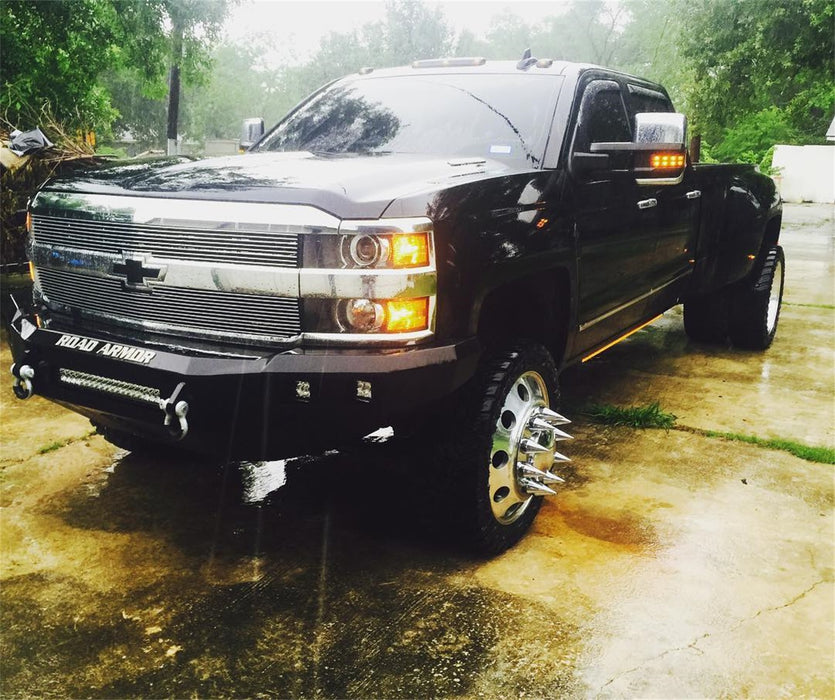 Road Armor 315R0B-NW Stealth Non-Winch Front Bumper; Steel; Satin Black; Square Fog Light Holes; - Truck Part Superstore