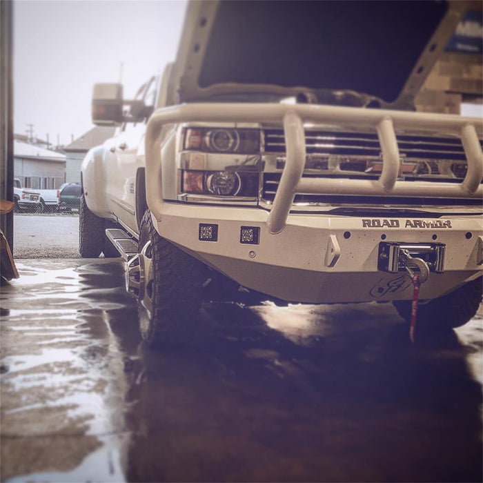 Road Armor 315R2B Stealth Winch Front Bumper; Titan II Guard; Satin Black; Square Fog Light Holes; - Truck Part Superstore