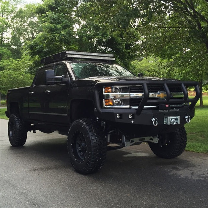 Road Armor 315R2B Stealth Winch Front Bumper; Titan II Guard; Satin Black; Square Fog Light Holes; - Truck Part Superstore
