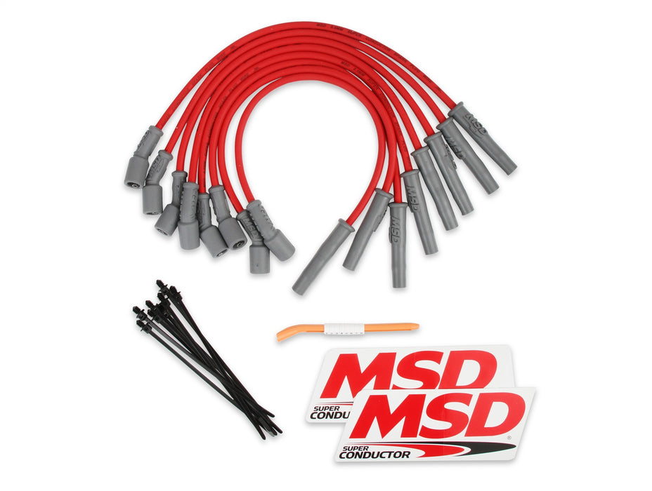 MSD 31639 8.5mm Super Conductor Wire Set; 8.5 mm; Low Resistance; Red; - Truck Part Superstore