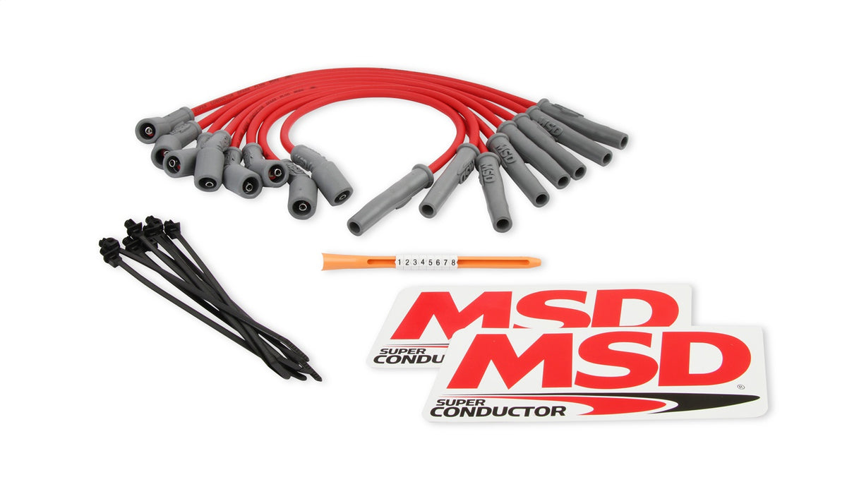 MSD 31639 8.5mm Super Conductor Wire Set; 8.5 mm; Low Resistance; Red; - Truck Part Superstore