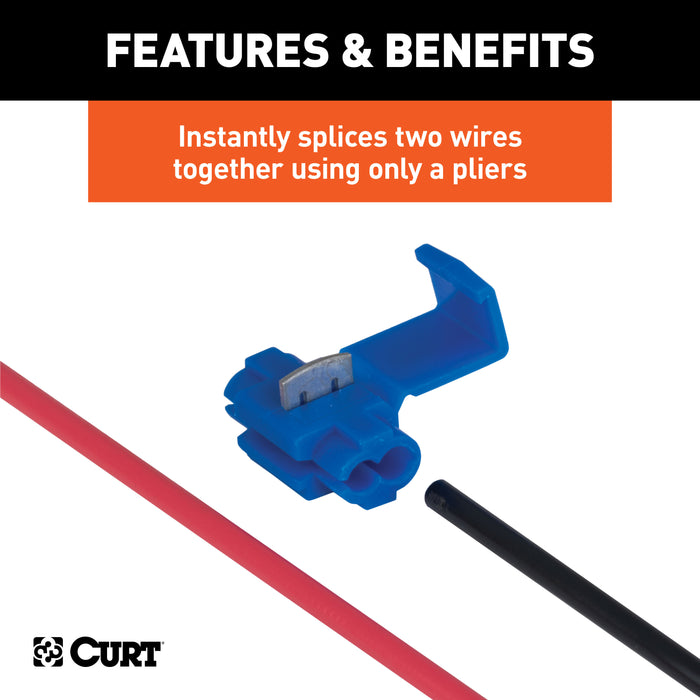 CURT 58280 CURT 58280 18-14 Gauge Blue Scotch Snap Lock Wire Connectors; 100-Pack - Truck Part Superstore