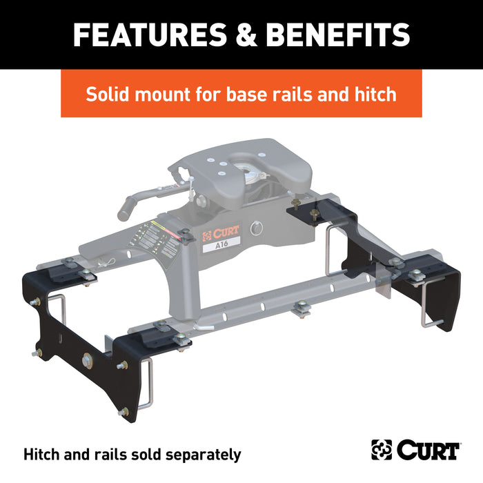 CURT 16469 Custom 5th Wheel Brackets; Select Silverado; Sierra 1500 (Except 5.5ft. Bed) - Truck Part Superstore