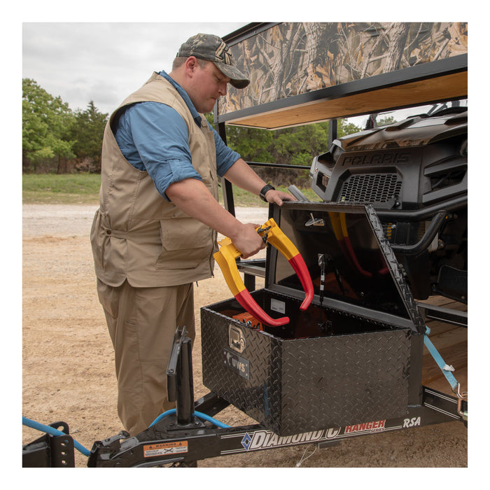 UWS TBV-34-LP-BLK Gloss Black Aluminum 34in. Trailer Tongue Box with Low Profile (LTL Shipping Onl - Truck Part Superstore