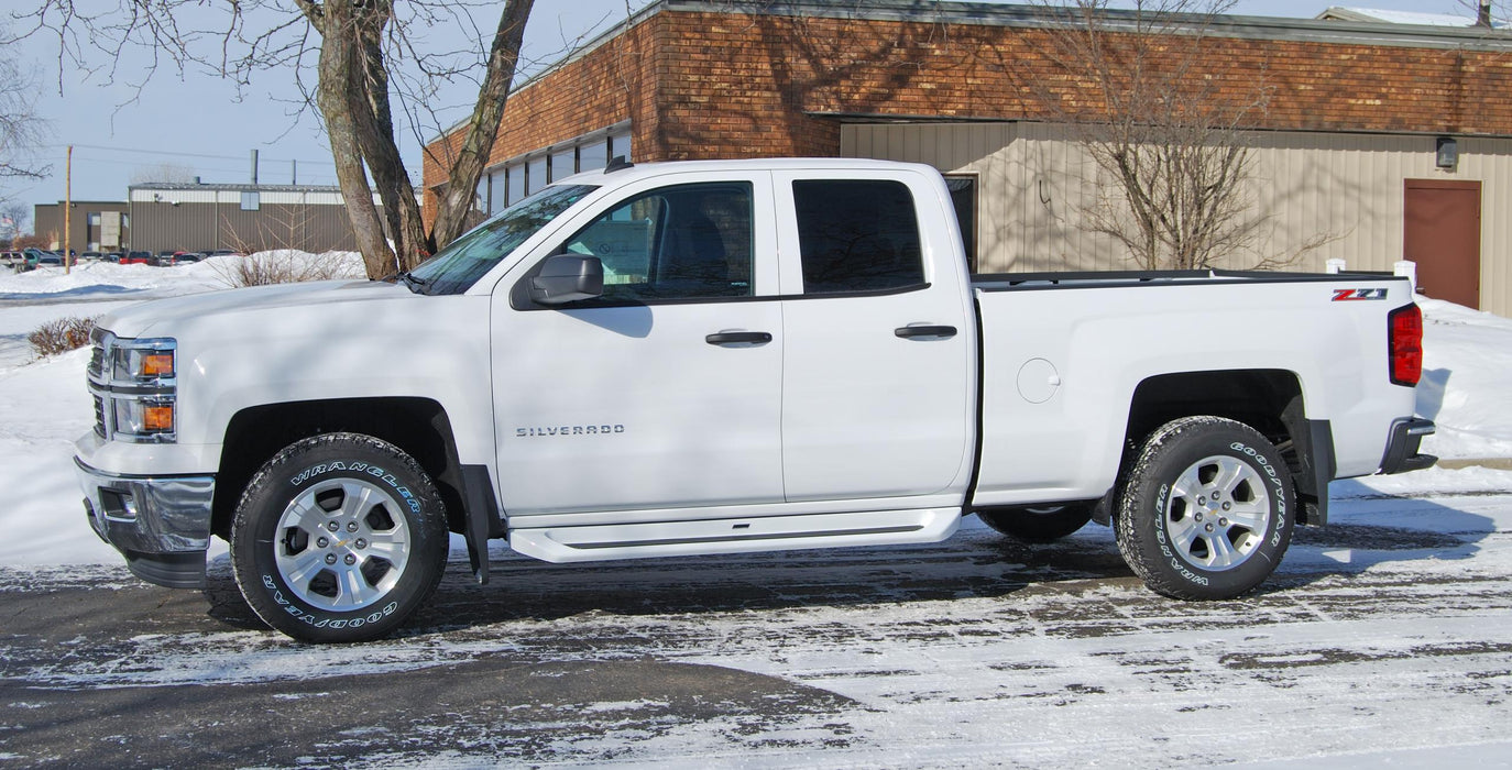 Owens Products 3202 Running Boards Glastep Plus Custom Molded Fiberglass 14-18 Silverado/Sierra 1500 15-18 Silverado/Sierra 2500/3500 Except Diesel Double Cab Fiberglass Gray Owens Products - Truck Part Superstore
