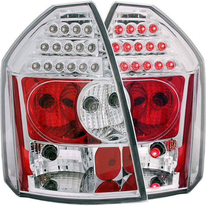Anzo USA 321010 Tail Light Assembly; LED; Clear Lens; Chrome Housing; Pair; - Truck Part Superstore
