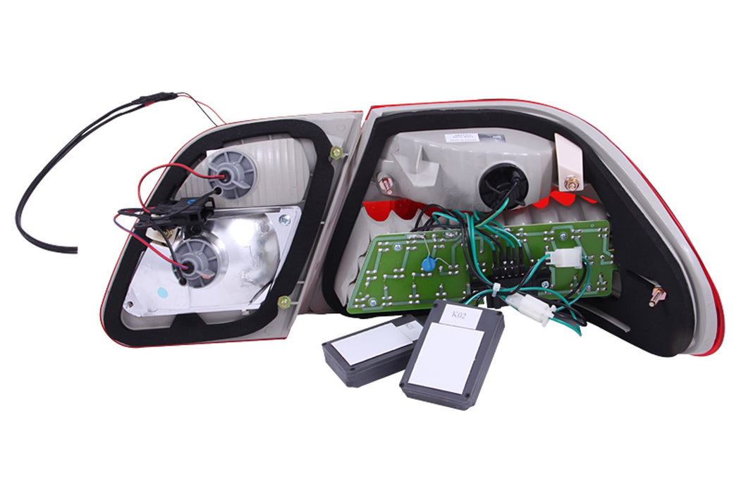 Anzo USA 321114 Tail Light Assembly; LED; Red/Clear Lens; Pair; - Truck Part Superstore
