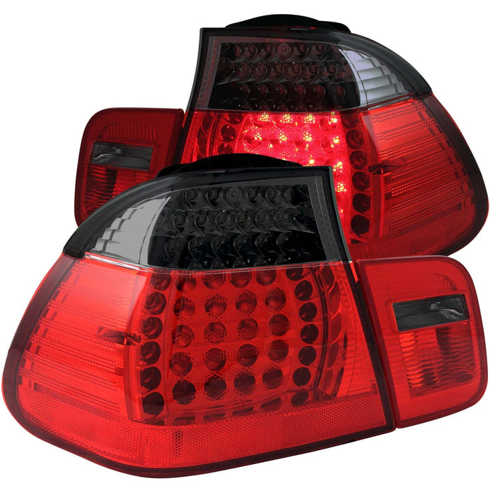 Anzo USA 321123 Tail Light Assembly; LED; Red/Smoke Lens; Red Reflector; Pair; - Truck Part Superstore