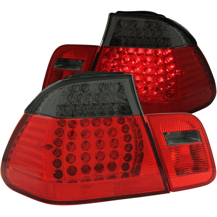 Anzo USA 321126 Tail Light Assembly; LED; Red/Smoke Lens; Red Reflector; Pair; - Truck Part Superstore