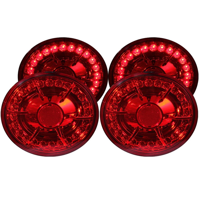Anzo USA 321168 Tail Light Assembly; LED; Red Lens; Black Housing; Pair; 4 pc.; - Truck Part Superstore