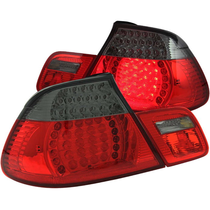 Anzo USA 321186 Tail Light Assembly; LED; Red/Smoke Lens; Red Reflector; Pair; 4 pc.; - Truck Part Superstore