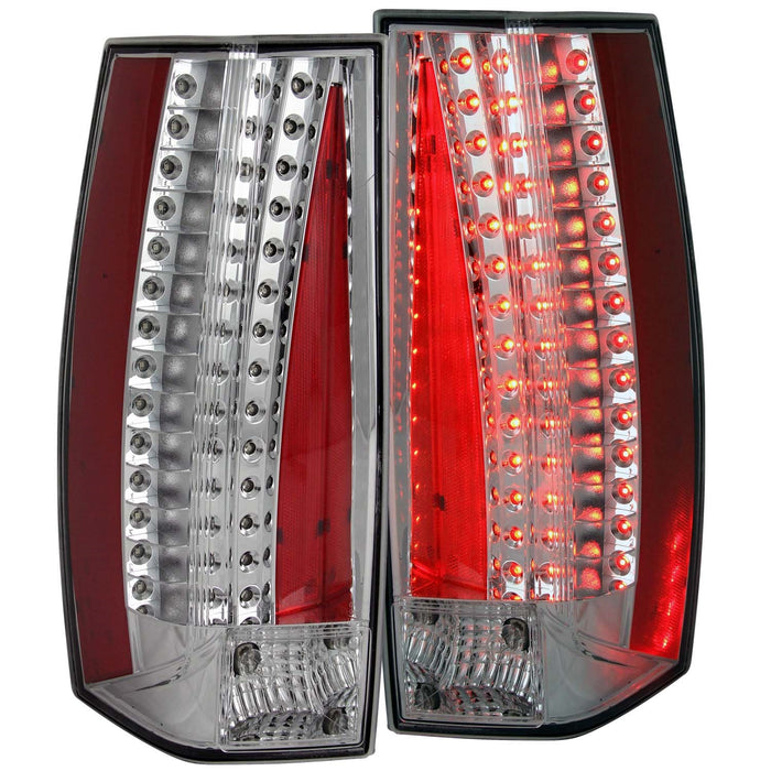 Anzo USA 321287 Tail Light Assembly; LED; Clear Lens; Chrome Housing; Pair; - Truck Part Superstore