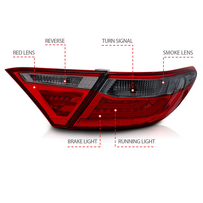 Anzo USA 321336 Tail Light Assembly; LED; Red/Smoke Lens; - Truck Part Superstore