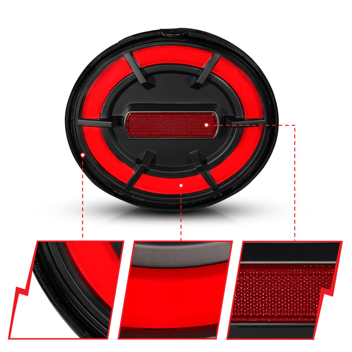 Anzo USA 321342 Tail Light Assembly; LED; Black Lens; Pair; - Truck Part Superstore