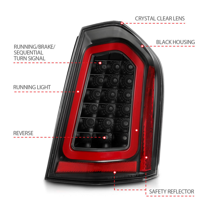 Anzo USA 321343 Tail Light Assembly; LED; w/Black Sequential Lens; Pair; - Truck Part Superstore
