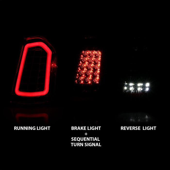 Anzo USA 321344 Tail Light Assembly; LED; w/Chrome Sequential Lens; Pair; - Truck Part Superstore