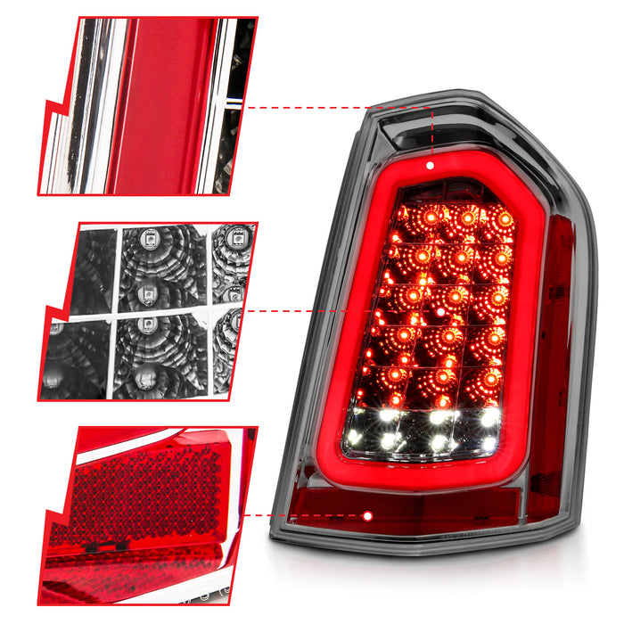 Anzo USA 321344 Tail Light Assembly; LED; w/Chrome Sequential Lens; Pair; - Truck Part Superstore