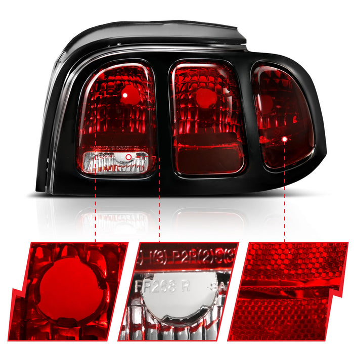 Anzo USA 321350 Tail Light Assembly; Dark Red Lens; OE Style; - Truck Part Superstore