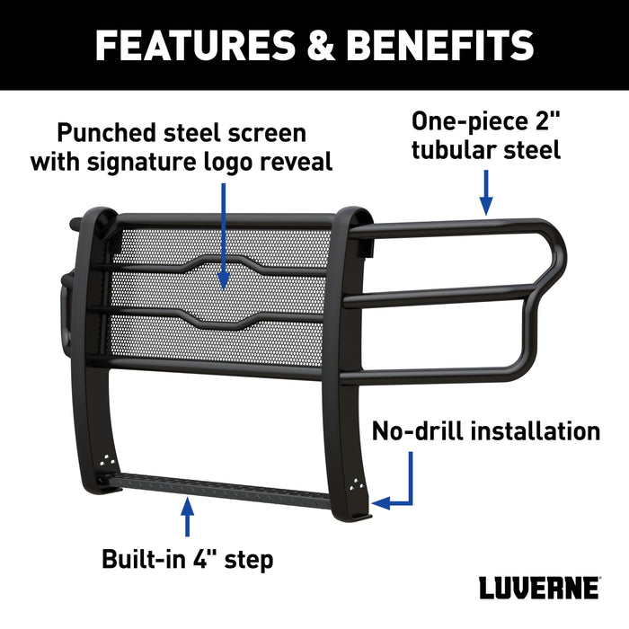 Luverne 321803 Prowler Max Black Steel Grille Guard; Select Chevrolet Silverado 2500; 3500 HD - Truck Part Superstore
