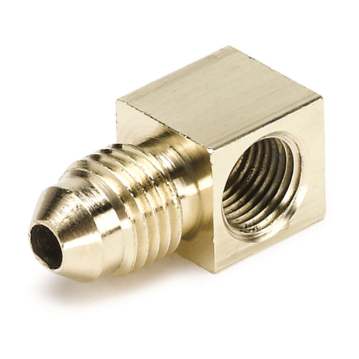 AutoMeter 3271 FITTING; ADAPTER; 90 deg.; 1/8in. NPTF FEMALE TO-4AN MALE; BRASS - Truck Part Superstore