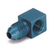 AutoMeter 3278 FITTING; ADAPTER; 90deg.; 1/8in. NPTF FEMALE TO-4AN MALE; ALUMINUM; BLUE ANODIZE - Truck Part Superstore