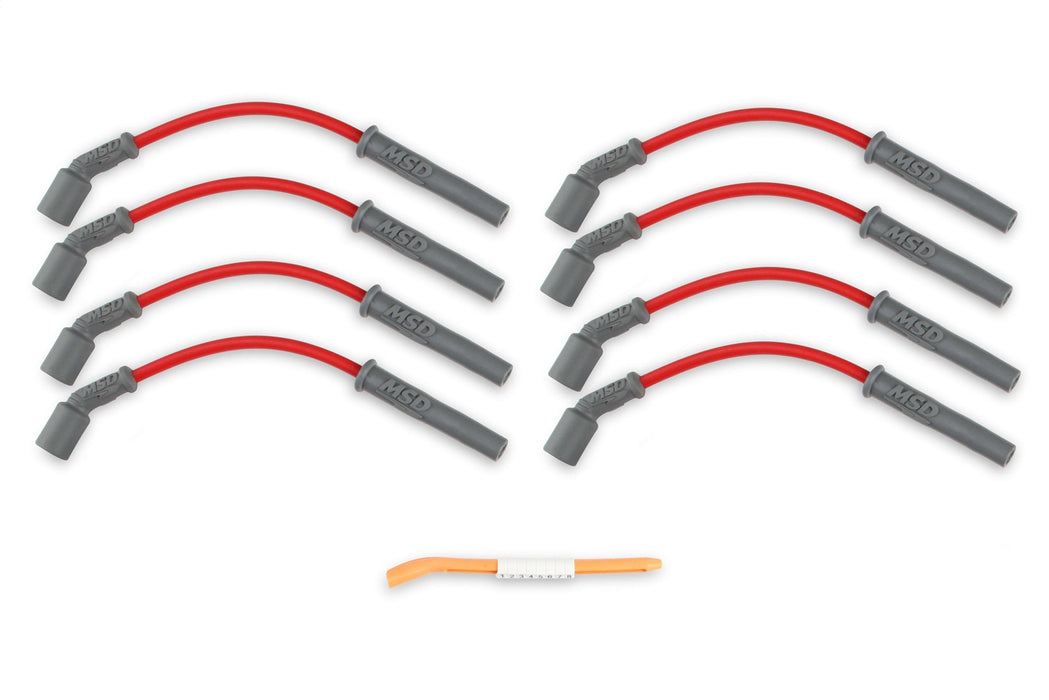 MSD 32829 Custom Spark Plug Wire Set; 8.5mm; Red; LS1 Conversion; OEM Cut; - Truck Part Superstore