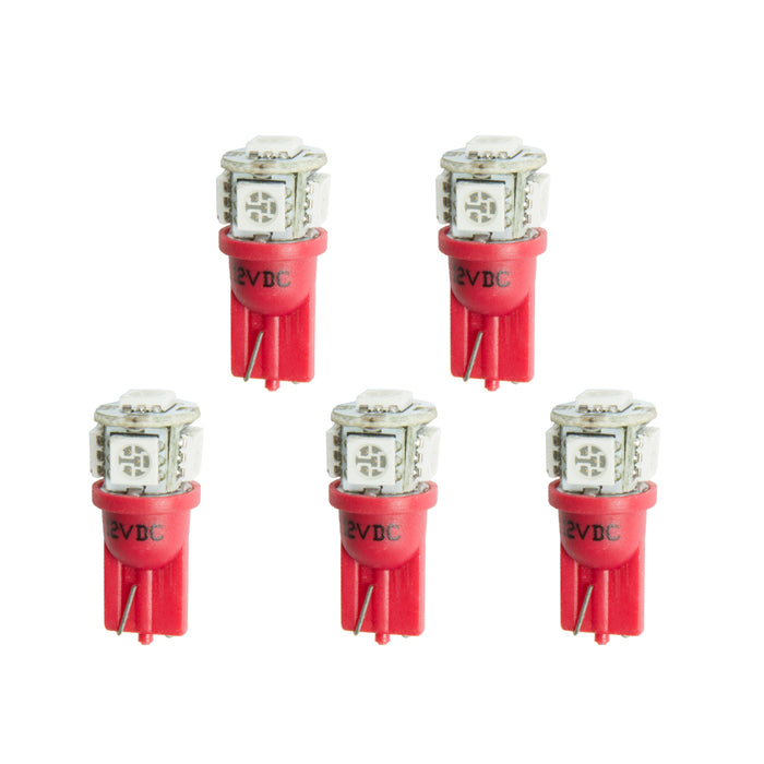 AutoMeter 3284-K LED BULB; REPLACEMENT; T3 WEDGE; RED; 5 PACK - Truck Part Superstore
