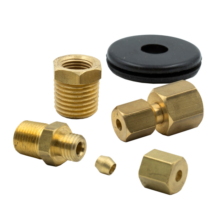 AutoMeter 3290 FITTING KIT; 1/8in. NPTF COMPRESSION TO 1/8in. LINE; BRASS - Truck Part Superstore