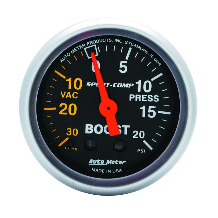 AutoMeter 3301 GAUGE; VAC/BOOST; 2 1/16in.; 30INHG-20PSI; MECHANICAL; SPORT-COMP - Truck Part Superstore