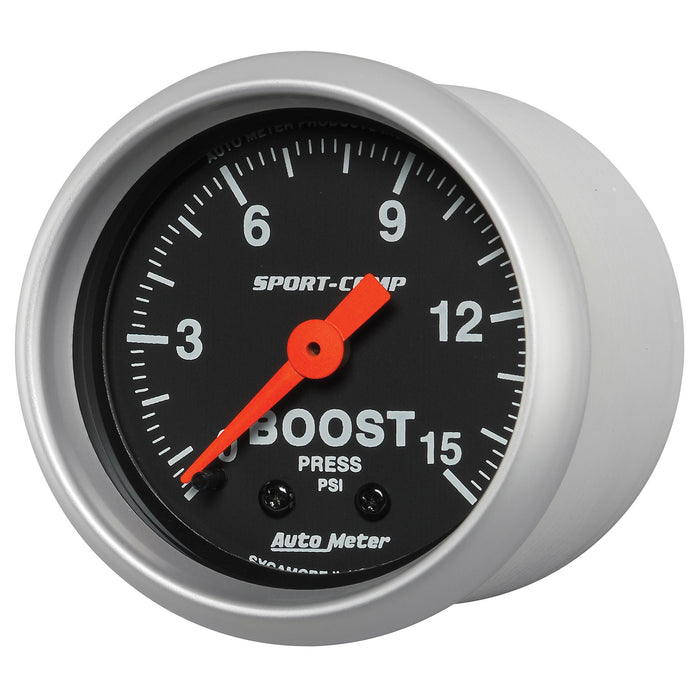 AutoMeter 3302 GAUGE; BOOST; 2 1/16in.; 15PSI; MECHANICAL; SPORT-COMP - Truck Part Superstore