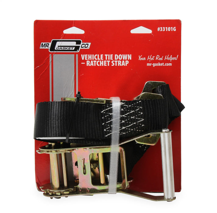 Mr Gasket 33101G Ratchet Strap Tie Down; 2 in. Wide x 8 ft. Long; 10000 lbs. Capacity; - Truck Part Superstore