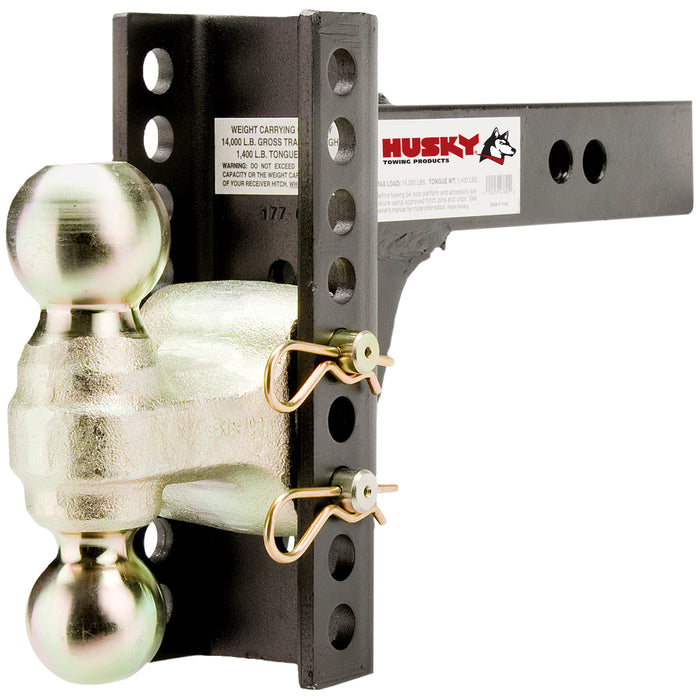 Husky Towing 33104 For 2" Recvr 14K Gross Wt Adjust Drop Or Rise Dual Hitch Ball - Truck Part Superstore