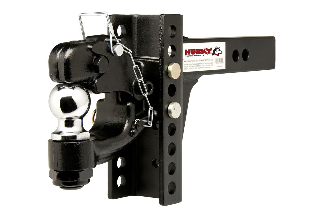 Husky Towing 33110 2" Recvr Mnt 2-5/16" Ball/2" Sqr Solid Shank 13K Gross Wt Black - Truck Part Superstore
