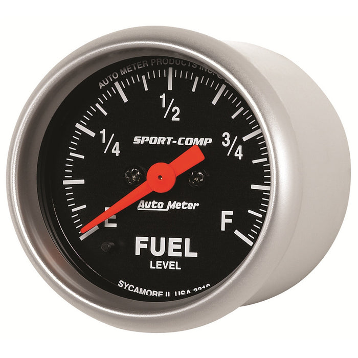 AutoMeter 3310 GAUGE; FUEL LEVEL; 2 1/16in.; 0-280O PROGRAMMABLE; SPORT-COMP - Truck Part Superstore