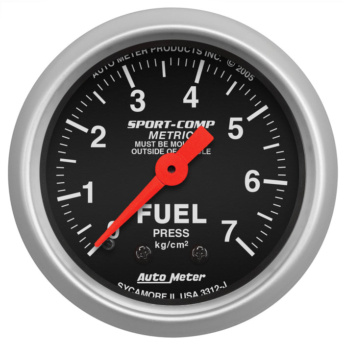 AutoMeter 3312-J GAUGE; FUEL PRESSURE; 2 1/16in.; 7.0KG/CM2; MECHANICAL; SPORT-COMP - Truck Part Superstore