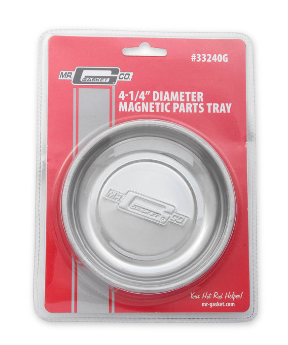 Mr Gasket 33240G Parts Tray; Magnetic; 4.25 in. Round; - Truck Part Superstore