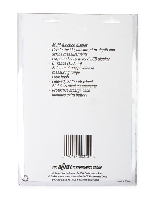 Mr Gasket 33251G Digital Caliper; Fraction; - Truck Part Superstore
