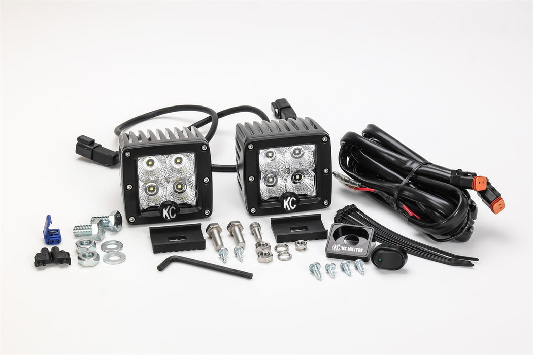 KC Hilites 332 C3 LED; 3in. Flood System 12w (pr) - Truck Part Superstore