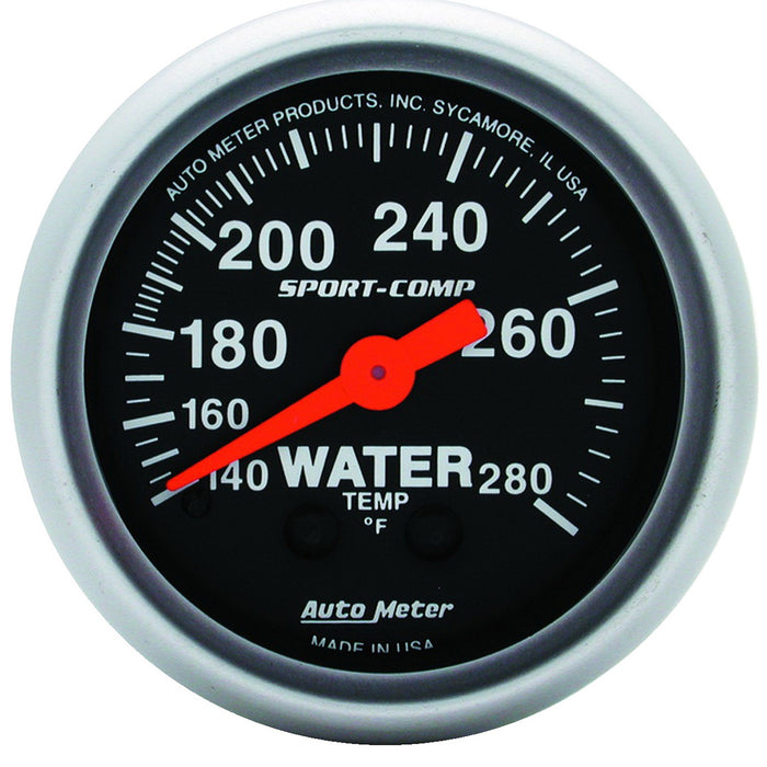 AutoMeter 3331 GAUGE; WATER TEMP; 2 1/16in.; 140-280deg.F; MECHANICAL; SPORT-COMP - Truck Part Superstore