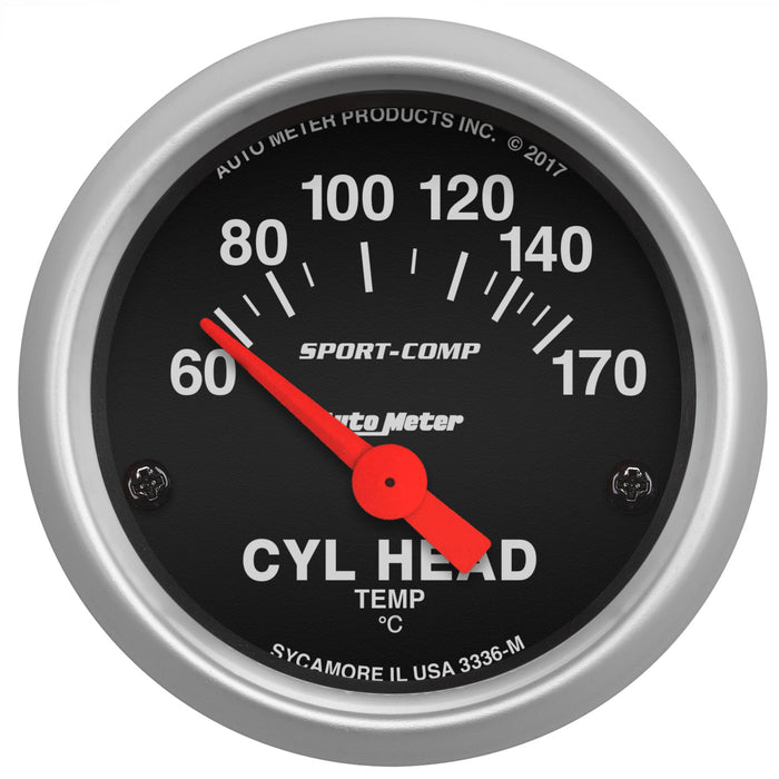 AutoMeter 3336-M GAUGE; CYLINDER HEAD TEMP; 2 1/16in.; 60-170deg.C; ELECTRIC; SPORT-COMP - Truck Part Superstore