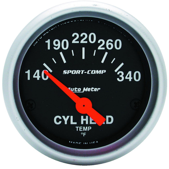 AutoMeter 3336 GAUGE; CYLINDER HEAD TEMP; 2 1/16in.; 140-340deg.F; ELECTRIC; SPORT-COMP - Truck Part Superstore