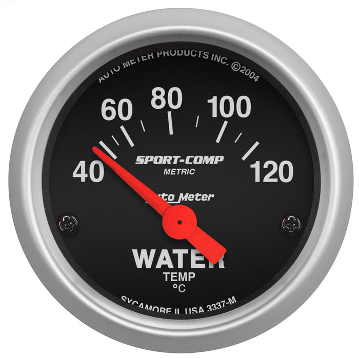 AutoMeter 3337-M GAUGE; WATER TEMP; 2 1/16in.; 40-120deg.C; ELECTRIC; SPORT-COMP - Truck Part Superstore