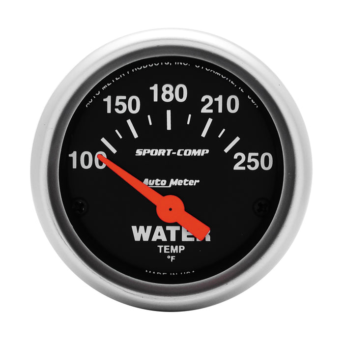 AutoMeter 3337 GAUGE; WATER TEMP; 2 1/16in.; 100-250deg.F; ELECTRIC; SPORT-COMP - Truck Part Superstore